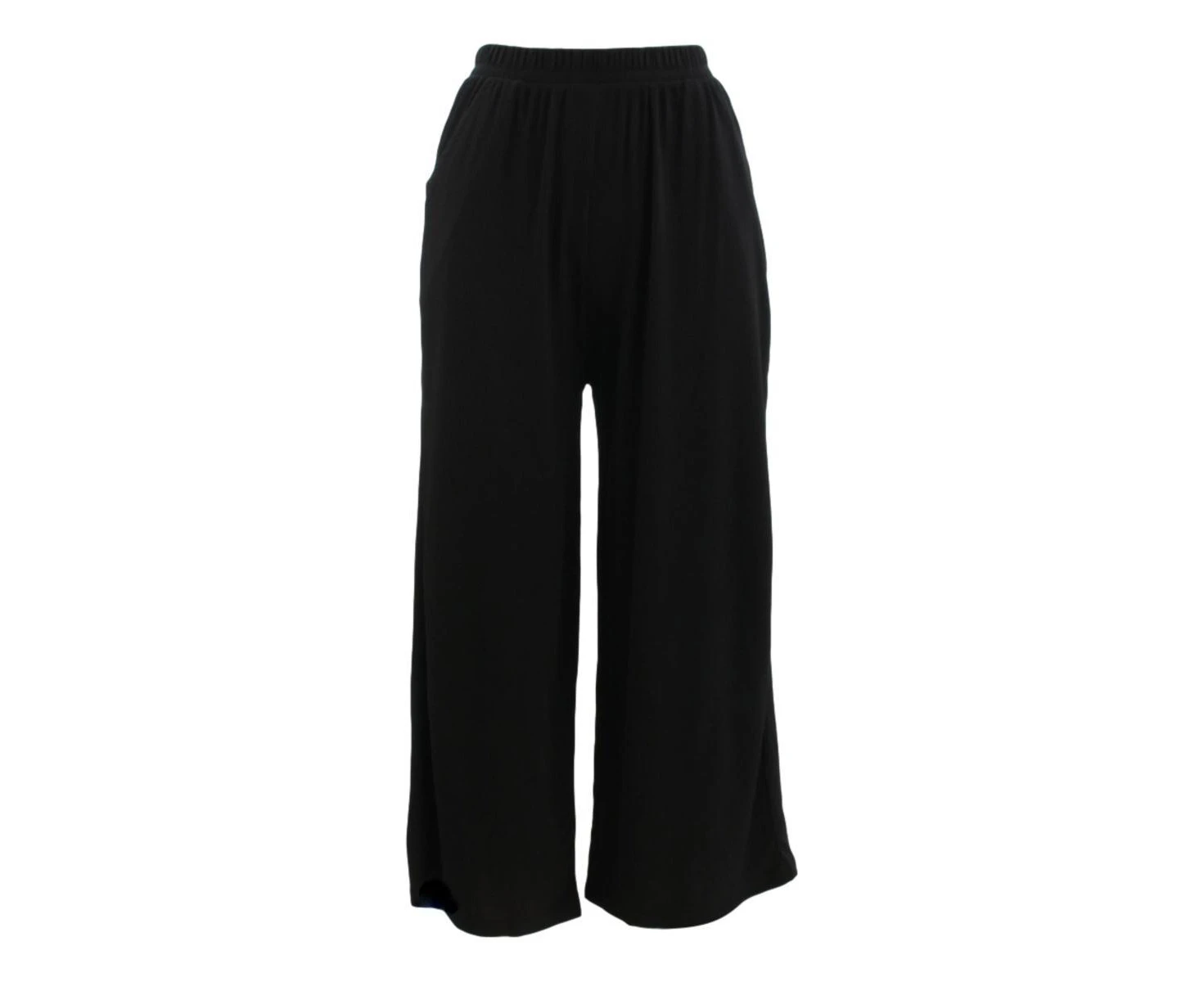 FIL Women's Pleated Culottes - Black (7/8 length)