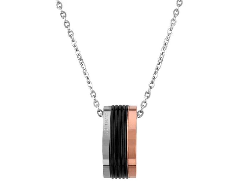 Calvin Klein Blast Necklace - Silver/Black/Rose Gold