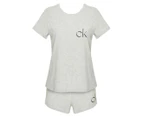 Calvin Klein Women's Carousel Logo Sleep Shorts 2-Piece Set - Grey