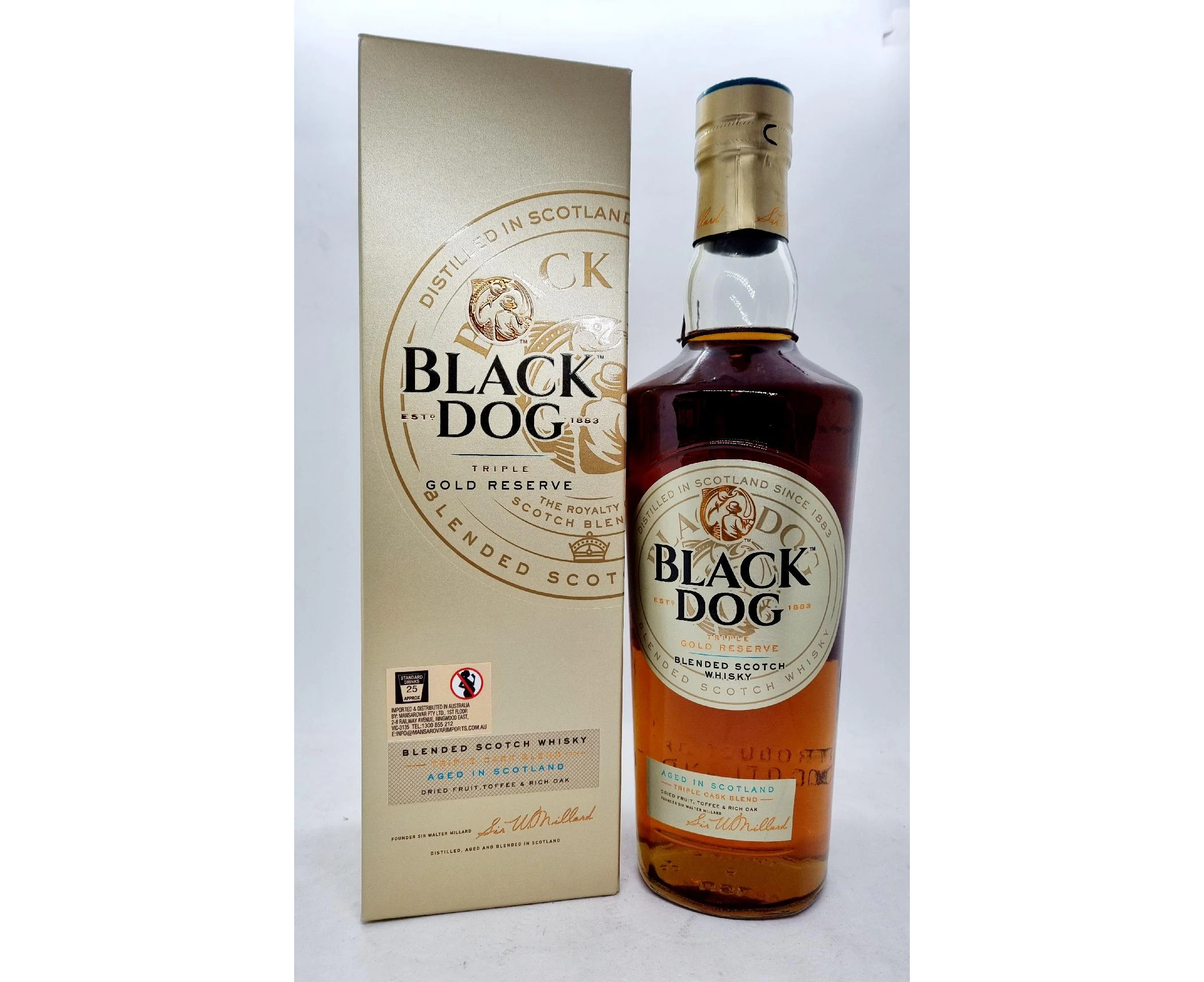 Black Dog Triple Gold Reserve Whisky 750ml @ 42.8 % abv