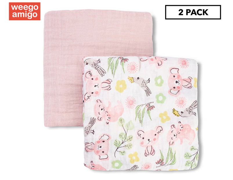 Weegoamigo Baby Muslin Wraps 2-Pack - Kimmy Koala