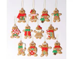 12Pcs Gingerbread Man Christmas Tree Hanging Pendants Xmas Decor - Camel Gingerbread Man