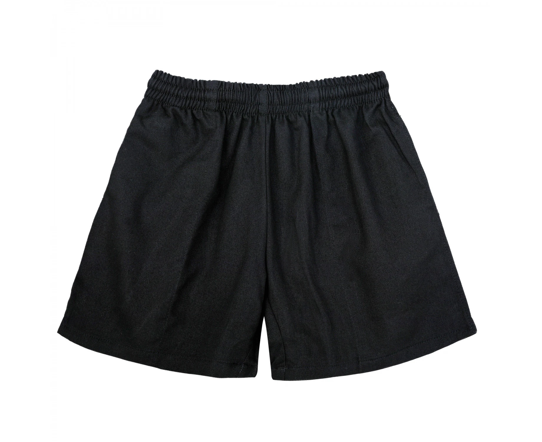 KIDS 100% COTTON WOVEN SCHOOL DRILL SHORTS-BLACK