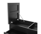 Kitchen Trolley Cart Cooking Workbench Island Stainless Steel Top 2 Drawer Black