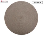 Set of 6 Maxwell & Williams 38cm Round Placemat - Taupe