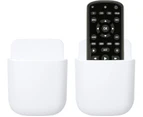 Universal Wall Mounted Storage Box TV Remote Control Holder Phone Storage Rack , White( Set of 2)
