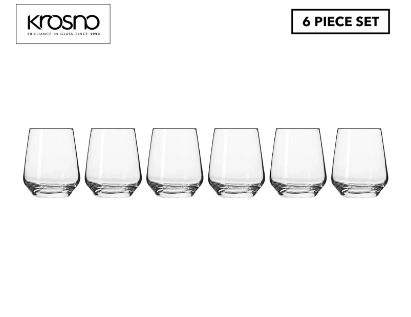 Set of 6 Krosno 400mL Splendour Tumbler Glasses