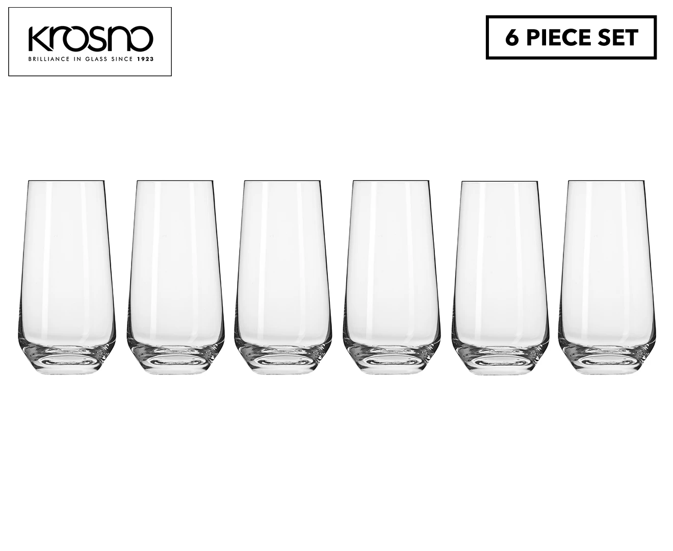 Set of 6 Krosno 480mL Splendour Highball Glasses