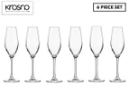 Set of 6 Krosno 210mL Splendour Champagne Flute Glasses