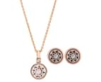 Mestige Chevron Necklace & Earrings Set w/ Swarovski® Crystals - Rose Gold 1