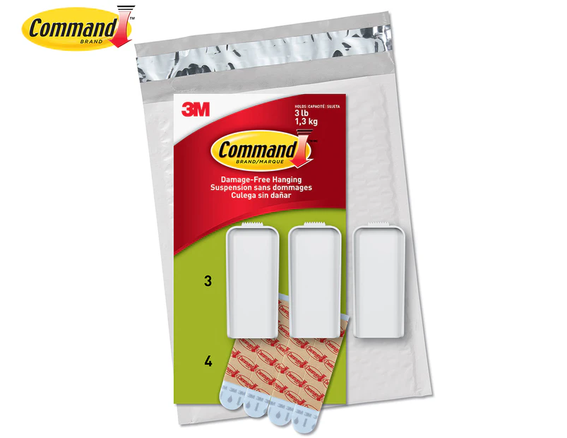 Command Large Adhesive Canvas Hangers Value 3-Pack - White