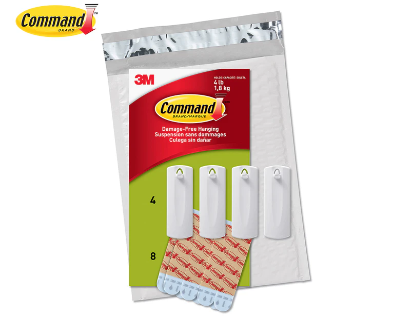 Command Large Adhesive Sawtooth Picture Hangers 4-Pack - White