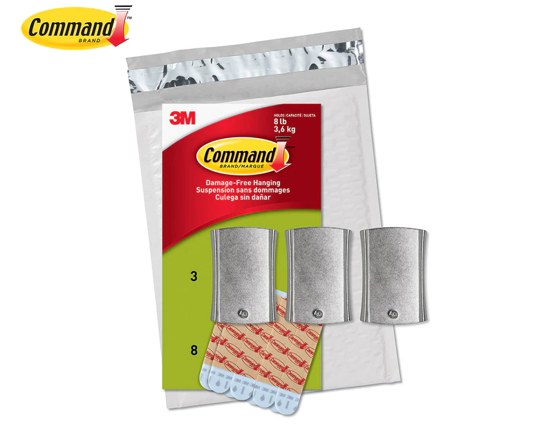Command Jumbo Adhesive Universal Picture Hangers 3-Pack - Silver