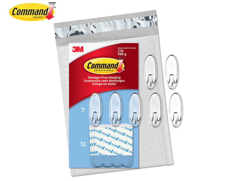 Command Medium Adhesive Hooks Value 7-Pack - Clear