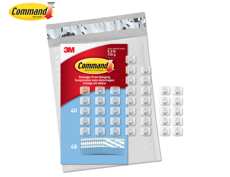 Command Adhesive Decorating Clips Value 40-Pack - Clear