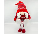 Light-up Standing Santa Claus Gnome Extendable Legs Bendable Hat White Beard Braids Faceless Stuffed Doll Christmas Decoration