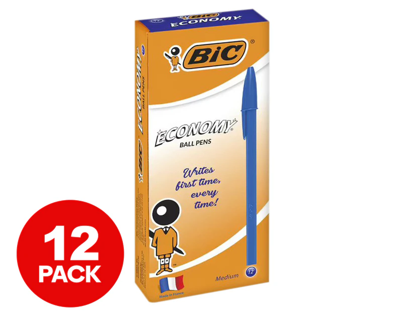 BiC Economy Medium Ballpoint Pens 12-Pack - Blue