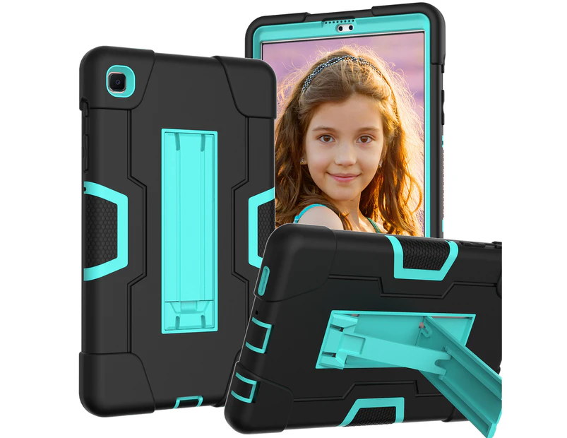 LMW Heavy Duty Protective Rugged Case with Kickstand for Galaxy Tab A7 Lite 8.7 inch-Black