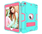 LMW Heavy Duty Protective Rugged Case with Kickstand for iPad Mini 1/2/3-Green