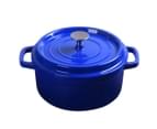 SOGA Cast Iron 24cm Enamel Porcelain Stewpot Casserole Stew Cooking Pot With Lid 3.6L Blue 1