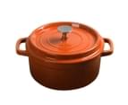 SOGA Cast Iron 24cm Enamel Porcelain Stewpot Casserole Stew Cooking Pot With Lid 3.6L Orange 1