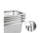 SOGA 12X Gastronorm GN Pan Full Size 1/3 GN Pan 20cm Deep Stainless Steel Tray With Lid