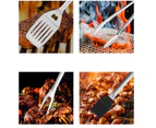 BBQ Tool Set 5pc Grill Accessories with Spatula, Fork, Oil Brush & cleaning brush & BBQ Tongs