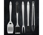 BBQ Tool Set 5pc Grill Accessories with Spatula, Fork, Oil Brush & cleaning brush & BBQ Tongs