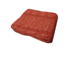 Cable Knitted Throw Rug 127 x 152 cm - Red