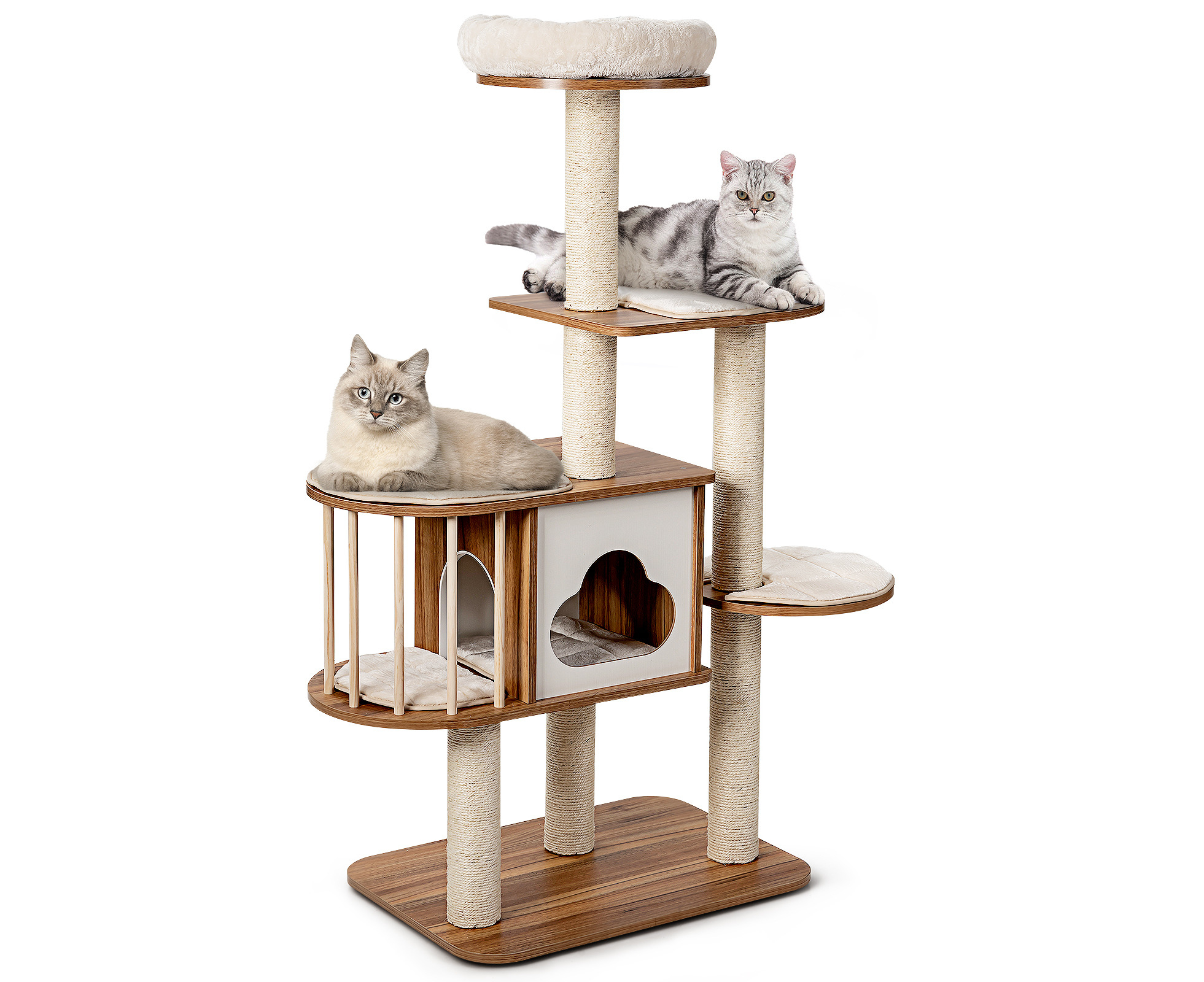 Costway 6 level 142CM Cat Tree Scratching Post Scratcher Wood Cat