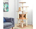 Costway 176cm 7-level Cat Tree Scratching Post Scratcher Sisal Pole Cat Tower Condo Activity Cat House Pet Toy Furniture