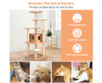 Costway 176cm 7-level Cat Tree Scratching Post Scratcher Sisal Pole Cat Tower Condo Activity Cat House Pet Toy Furniture