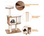 Costway 120cm 4-level Cat Tree Scratching Post Climbing Scratcher Pole Sisal Cat Tower Condo Indoor Home  Kitty Toy Furniture