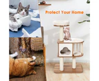 Costway 120cm 4-level Cat Tree Scratching Post Climbing Scratcher Pole Sisal Cat Tower Condo Indoor Home  Kitty Toy Furniture