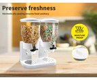 Toque Double Cereal Dispenser Dry Food Storage Container Dispense Machine White