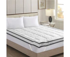 Dreamz Bedding Pillowtop Bed Mattress Topper Mat Pad Protector Cover Queen - White