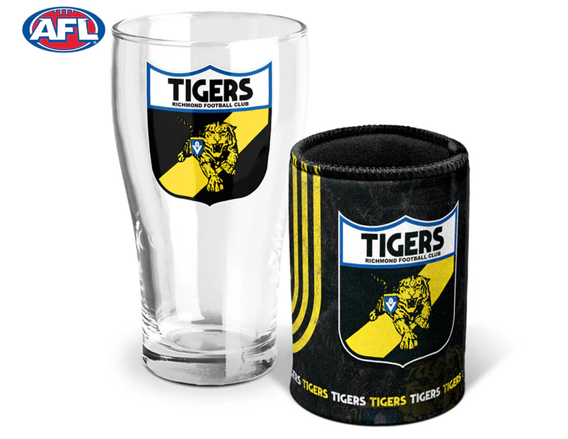 AFL 2-Piece Richmond Tigers Heritage Pint Glass & Can Cooler Gift Set