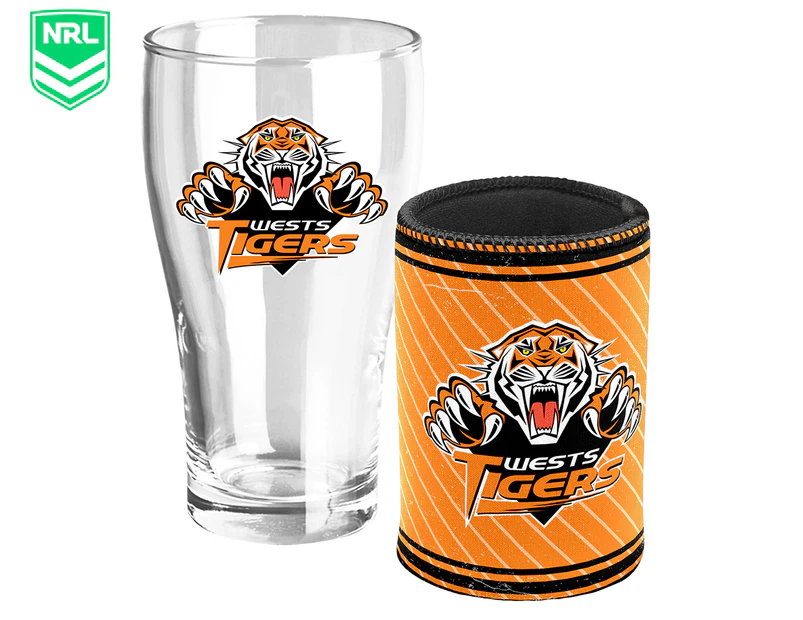 NRL Wests Tigers Can Cooler & Heritage Pint Pack