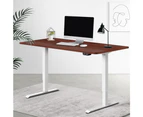 Artiss Sit Stand Desk Electric Standing Desks White & Walnut 140cm