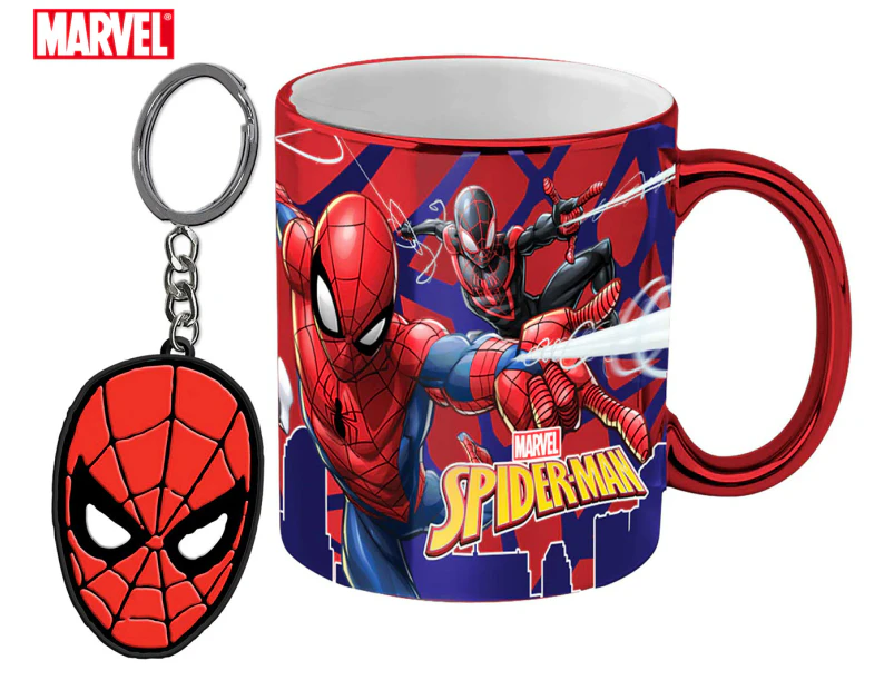 Marvel Spiderman Metallic Mug & Key Ring Set