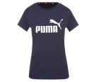 Puma Women's Essentials Logo Tee / T-Shirt / Tshirt - Peacoat