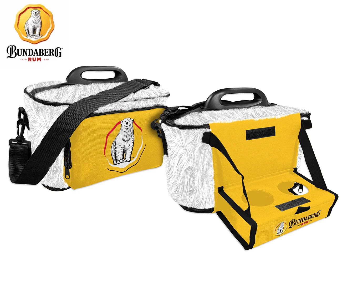 Bundy Bundaberg Rum Furry Cooler Bag With Tray Table