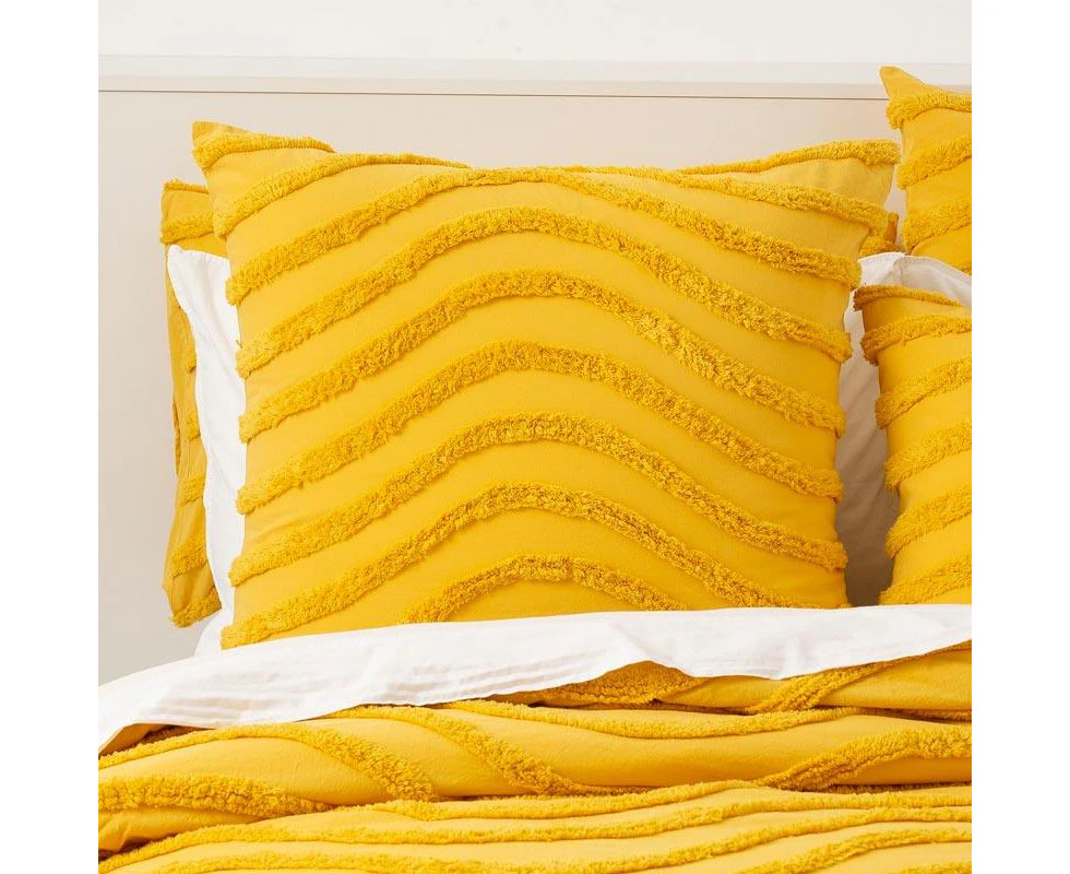 Cloud Linen Wave Cotton Chenille Mustard Vintage Washed European Pillowcase