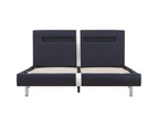 Queen Bed Frame with LED Black Upholstered Bed Base Bedroom Furniture