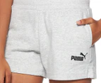 Puma Women's Essentials 4" Sweat Shorts - Light Grey Heather