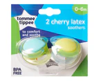 Tommee Tippee Latex Cherry Soothers 0-6 Months 2 Pack