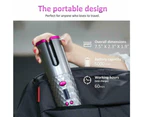 Cordless Auto-Rotating Ceramic Portable Hair Curler - Pink