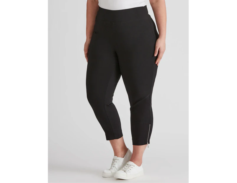 Autograph Super Stretch Ankle Grazer Pants - Womens - Plus Size Curvy - Black