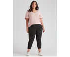 Autograph Super Stretch Ankle Grazer Pants - Womens - Plus Size Curvy - Black