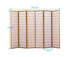 Levede 6 Panel Free Standing Foldable  Room Divider Privacy Screen Wood Frame